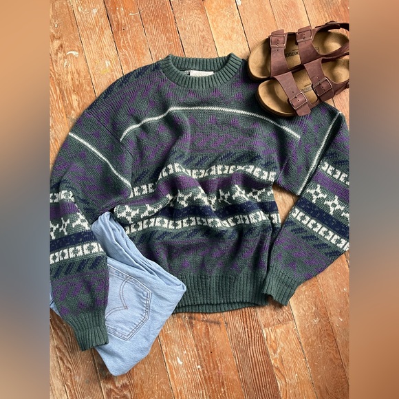Alps Sweaters - Alps Vintage Winter Ski Sweater